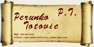 Perunko Totović vizit kartica